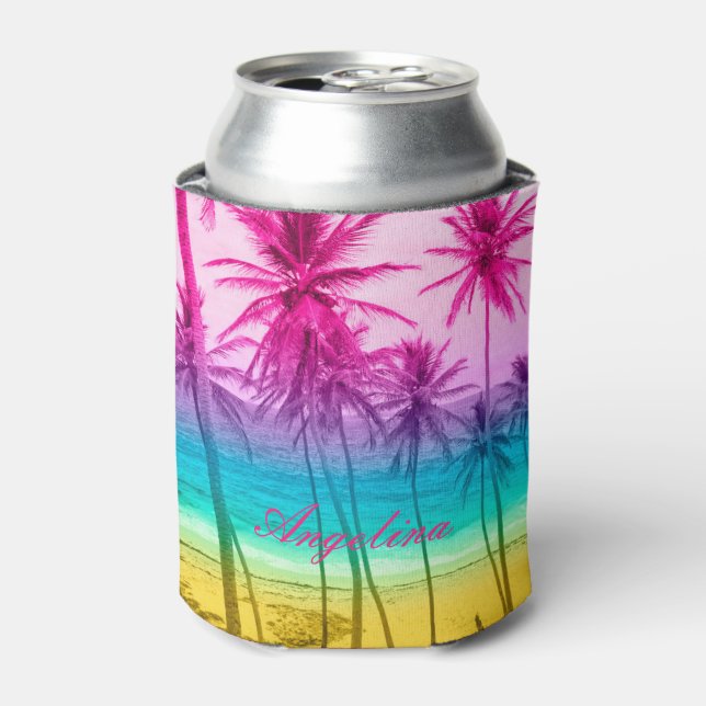 tropical beach rainbow filter can cooler (Can Front)