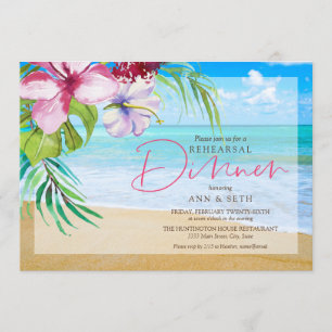 Tropical Beach Rehearsal Dinner Invitation