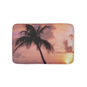 Tropical beach resort at beautiful sunset time bath mat