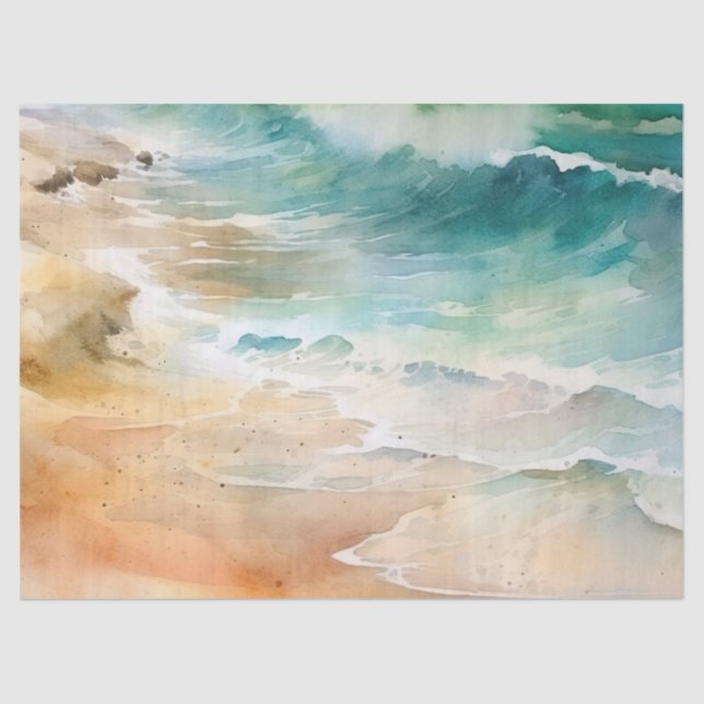 Tropical Beach Sand and Sea Tissue Paper (Front)