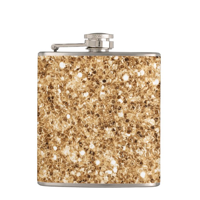 Tropical Beach Sand faux Glitter Flask (Front)