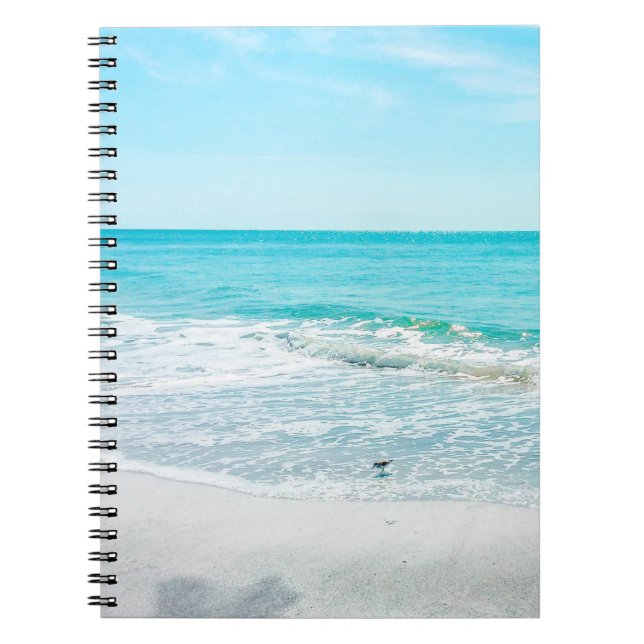 Tropical Beach Sand Ocean Waves Sea Shells Gulf Notebook (Front)