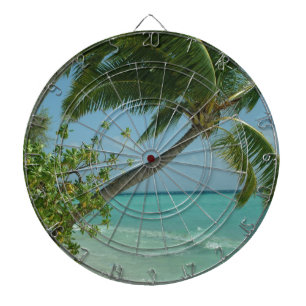 Tropical Beach Sand Sun Water Ocean Waves Surf Art Dartboard