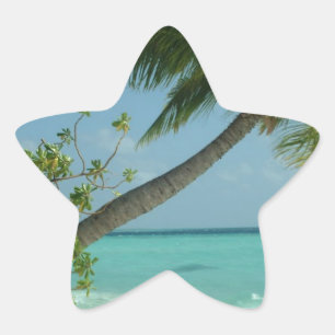 Tropical Beach Sand Sun Water Ocean Waves Surf Art Star Sticker