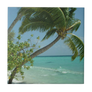 Tropical Beach Sand Sun Water Ocean Waves Surf Art Tile
