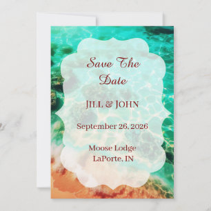 Tropical Beach Save the Date Announcement
