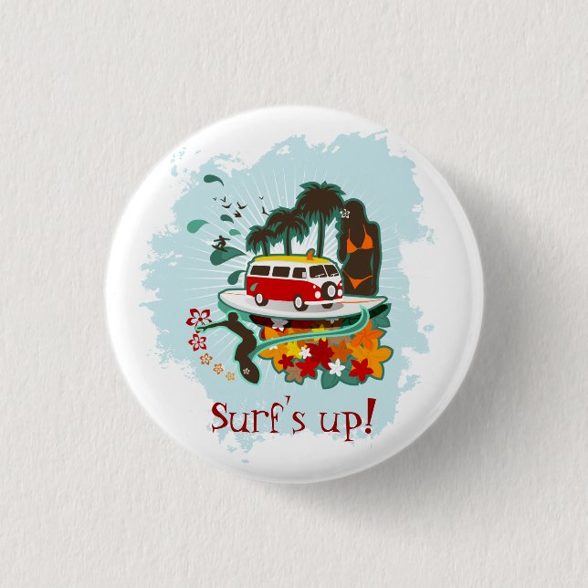 Tropical Beach Scene 1 Inch Round Button (Front)