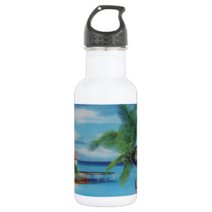 Tropical Beach Scene Art Print 532 Ml Water Bottle