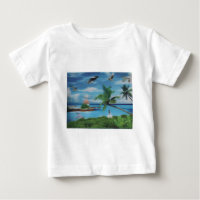 Tropical Beach Scene Art Print