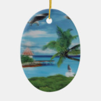 Tropical Beach Scene Art Print