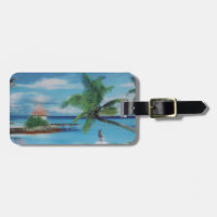 Tropical Beach Scene Art Print