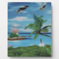 Tropical Beach Scene Art Print