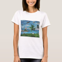 Tropical Beach Scene Art Print