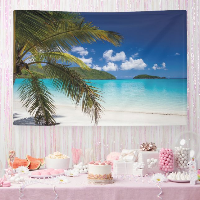 Tropical Beach Scene Banner (Party)
