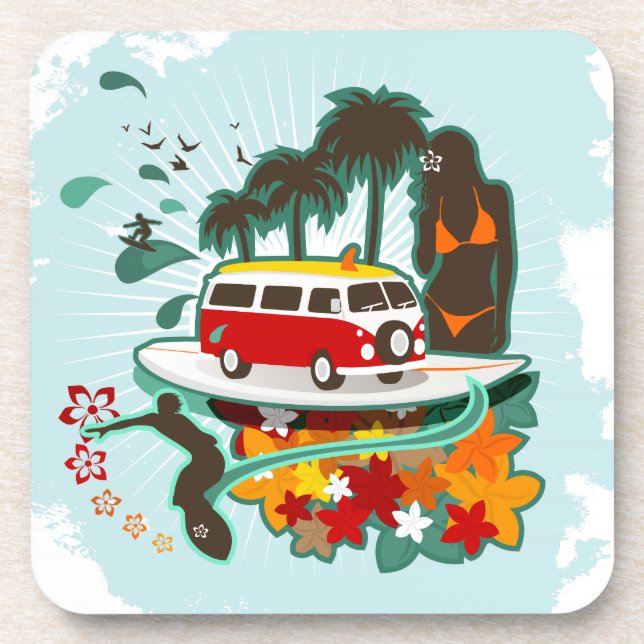 Tropical Beach Scene Coaster (Front)