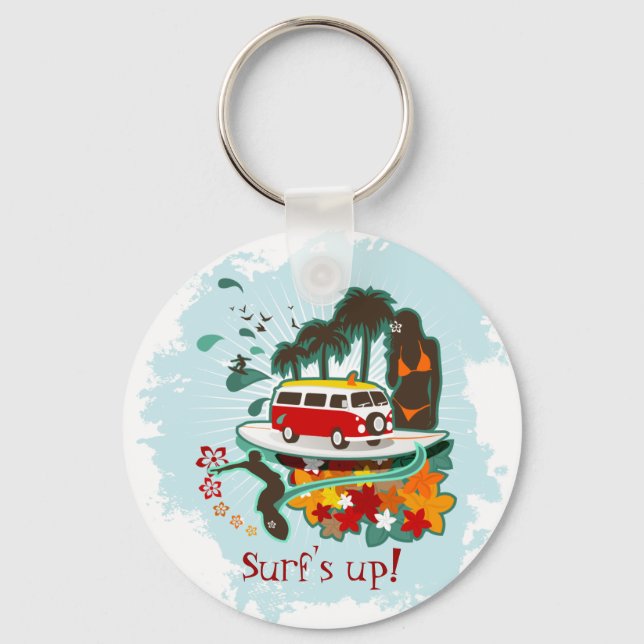 Tropical Beach Scene Keychain (Front)