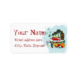Tropical Beach Scene Label