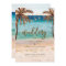 tropical beach scene modern wedding invitation
