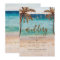 tropical beach scene modern wedding invitation