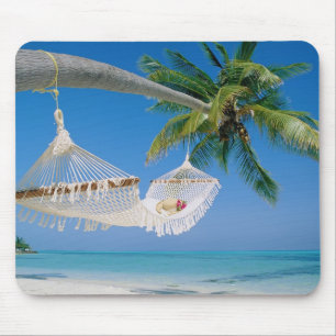 Tropical Beach Scene Mouse Pad