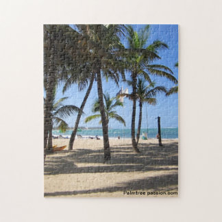 Tropical beach scene photo with white sand and oce jigsaw puzzle