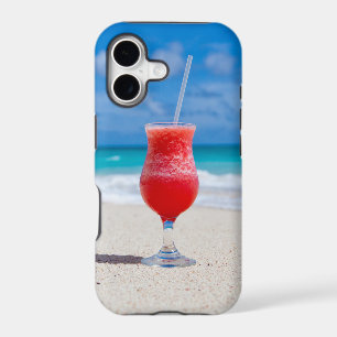 Tropical Beach Scene With Fancy Mixed Drink