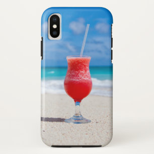 Tropical Beach Scene With Fancy Mixed Drink Case-Mate iPhone Case