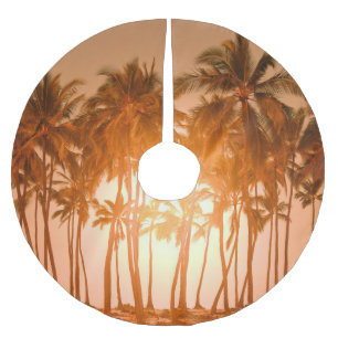 Tropical beach: scenic natural view brushed polyester tree skirt