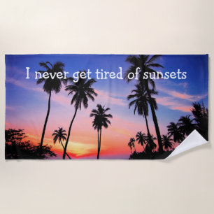 Tropical Beach Scenic Sunset Beach Towel
