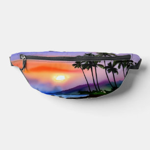 Tropical Beach Scenic Watercolor Fanny Pack