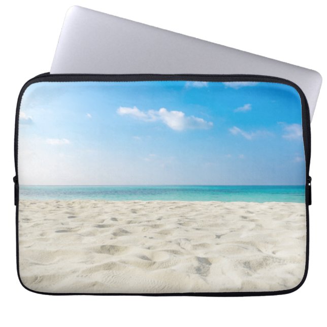 Tropical Beach Sea Sand Sky & Summer Day Laptop Sleeve (Front)