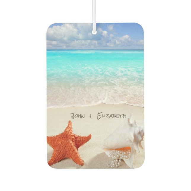Tropical Beach,Sea,Seastar,Seashell Air Freshener (Front)