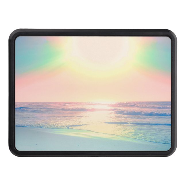 Tropical Beach Sea Sun Colourful Summer Trailer Hitch Cover (Front)