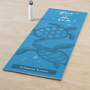 Tropical Beach Sea Turtles Personalized Yoga Mat