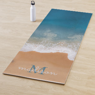 Tropical Beach Sea Wave Personalized Monogram Yoga Mat