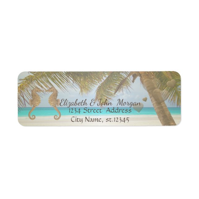 Tropical Beach Seahorses In Love,Hearts (Front)