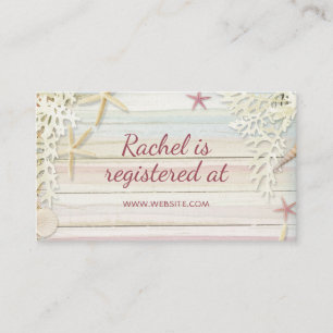 Tropical Beach Seashell Baby Shower Registry Enclosure Card