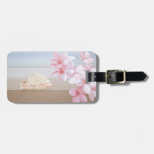 Tropical, Beach, Seashell, Plumeria Luggage Tag