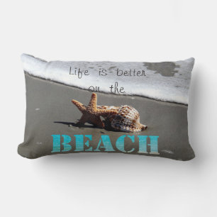 Tropical Beach,Seastar,Seashell Lumbar Pillow