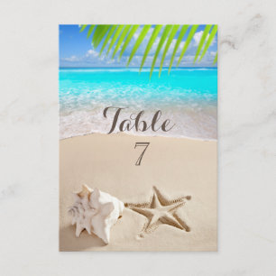 Tropical Beach,Seastar,Seashell Table Card