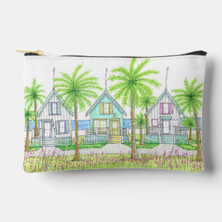 Tropical Beach Shack Cosmetic Bag; Small Accessory Pouch