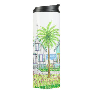 Tropical Beach Shack Thermal Tumbler