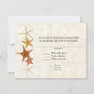 Tropical Beach Shells Starfish Nautilus Summer RSVP Card