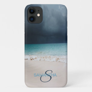 Tropical Beach Shore Sand Monogram iPhone 11 Case