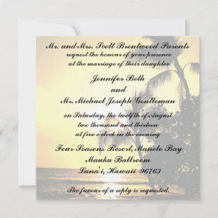 Tropical Beach Shoreline Wedding Invitation