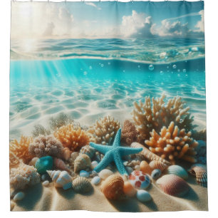 Tropical Beach Starfish Seashells Ocean Scene