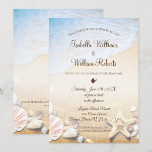 Tropical Beach Starfish Wedding Invitation