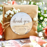 Tropical Beach Starfish Wedding Thank You Classic Round Sticker<br><div class="desc">Our Tropical Beach Starfish Wedding Thank You Sticker fits every type of wedding. For your exeptionel wedding ideas with a touch of luxury, our wedding favour sticker is just the thing. Whether rustic wedding, boho wedding or country wedding, make your wedding dreams come true and create your unique and affordable...</div>