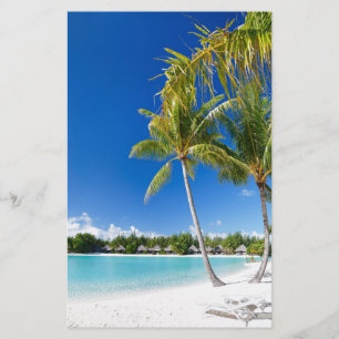 Tropical beach stationery