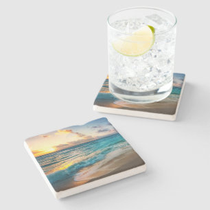 Tropical Beach Stone Coaster